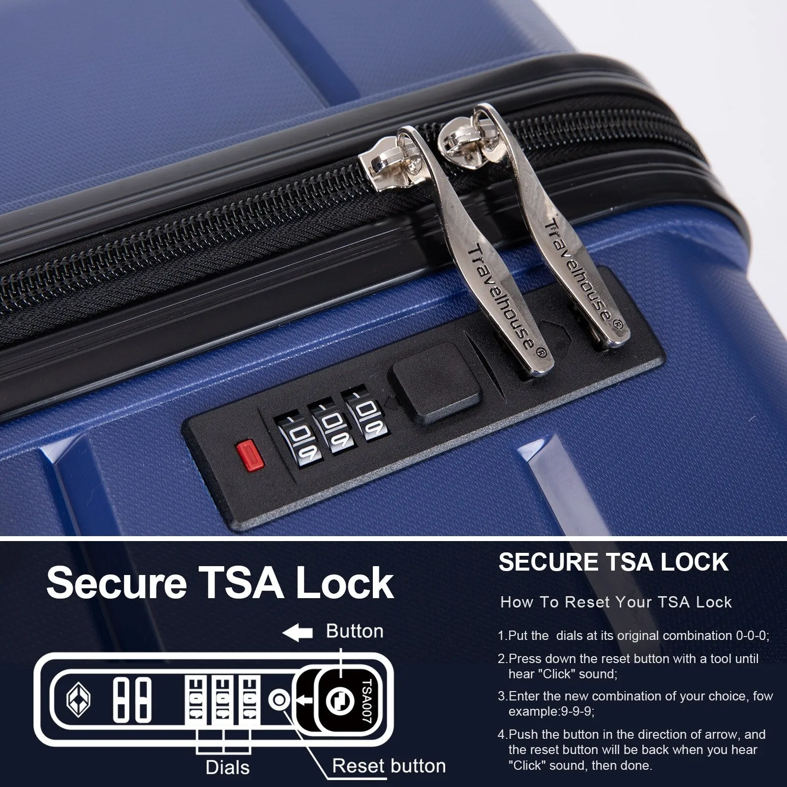 Hardshell Suitcase Spinner Wheels PP Luggage Sets Lightweight Suitcase with TSA Lock,3-Piece Set (20/24/28)