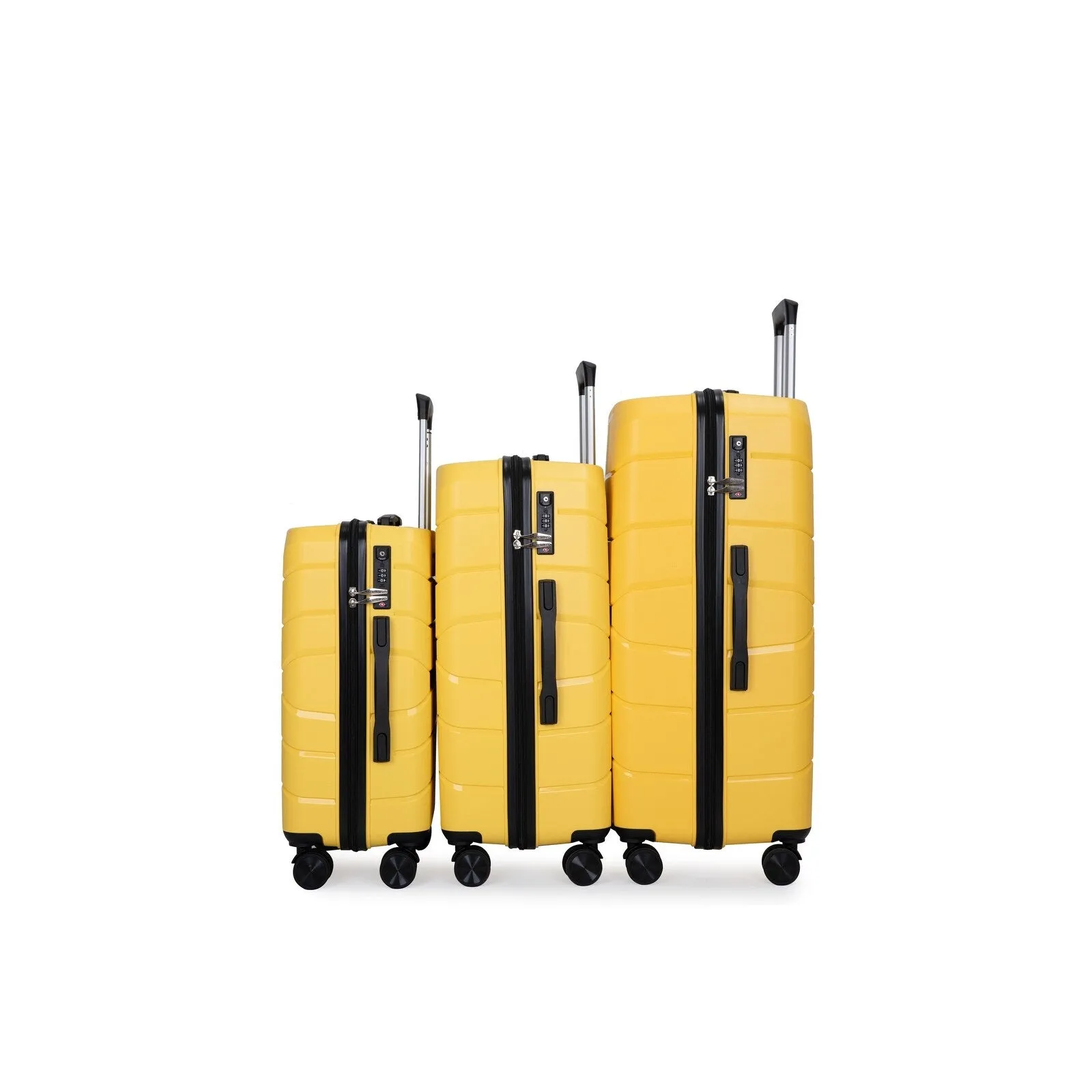 Hardshell Suitcase Spinner Wheels PP Luggage Sets Lightweight Suitcase with TSA Lock,3-Piece Set (20/24/28)