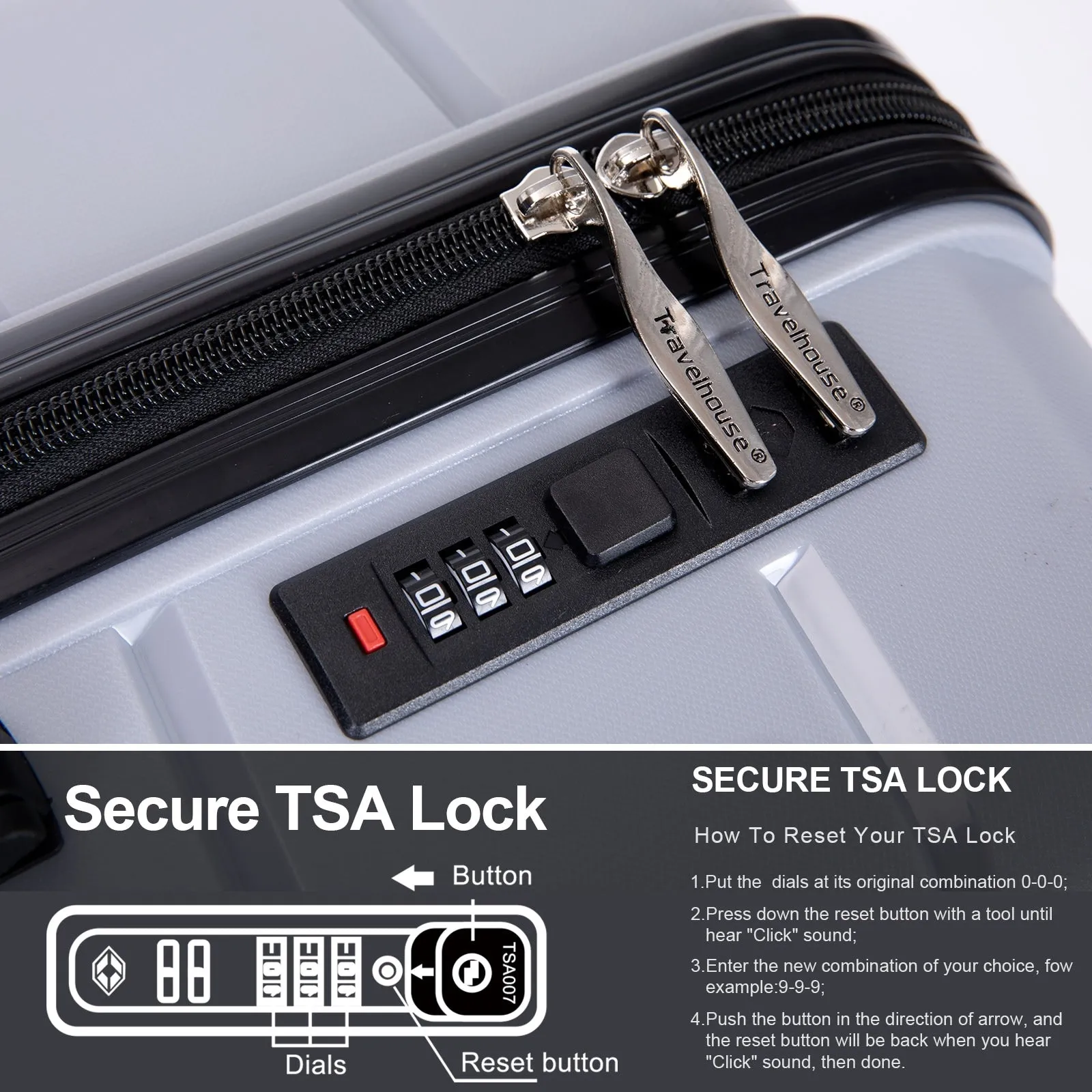 Hardshell Suitcase Spinner Wheels PP Luggage Sets Lightweight Suitcase with TSA Lock,3-Piece Set (20/24/28)