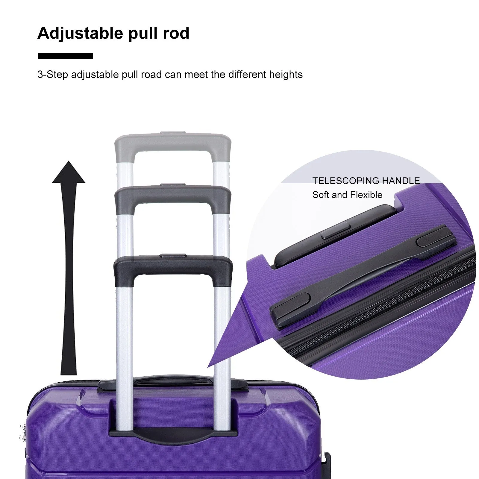 Hardshell Suitcase Spinner Wheels PP Luggage Sets Lightweight Suitcase with TSA Lock,3-Piece Set (20/24/28)