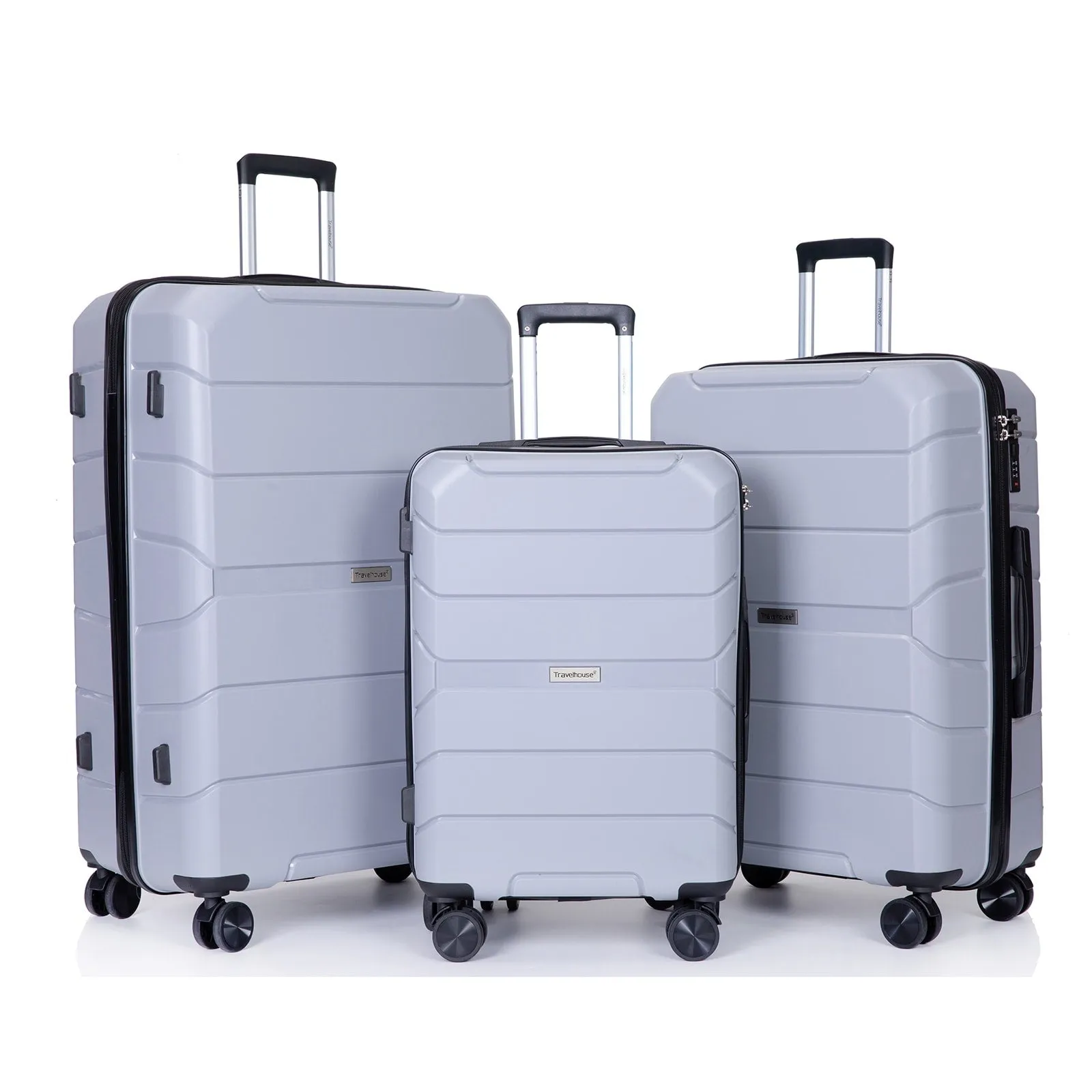 Hardshell Suitcase Spinner Wheels PP Luggage Sets Lightweight Suitcase with TSA Lock,3-Piece Set (20/24/28)