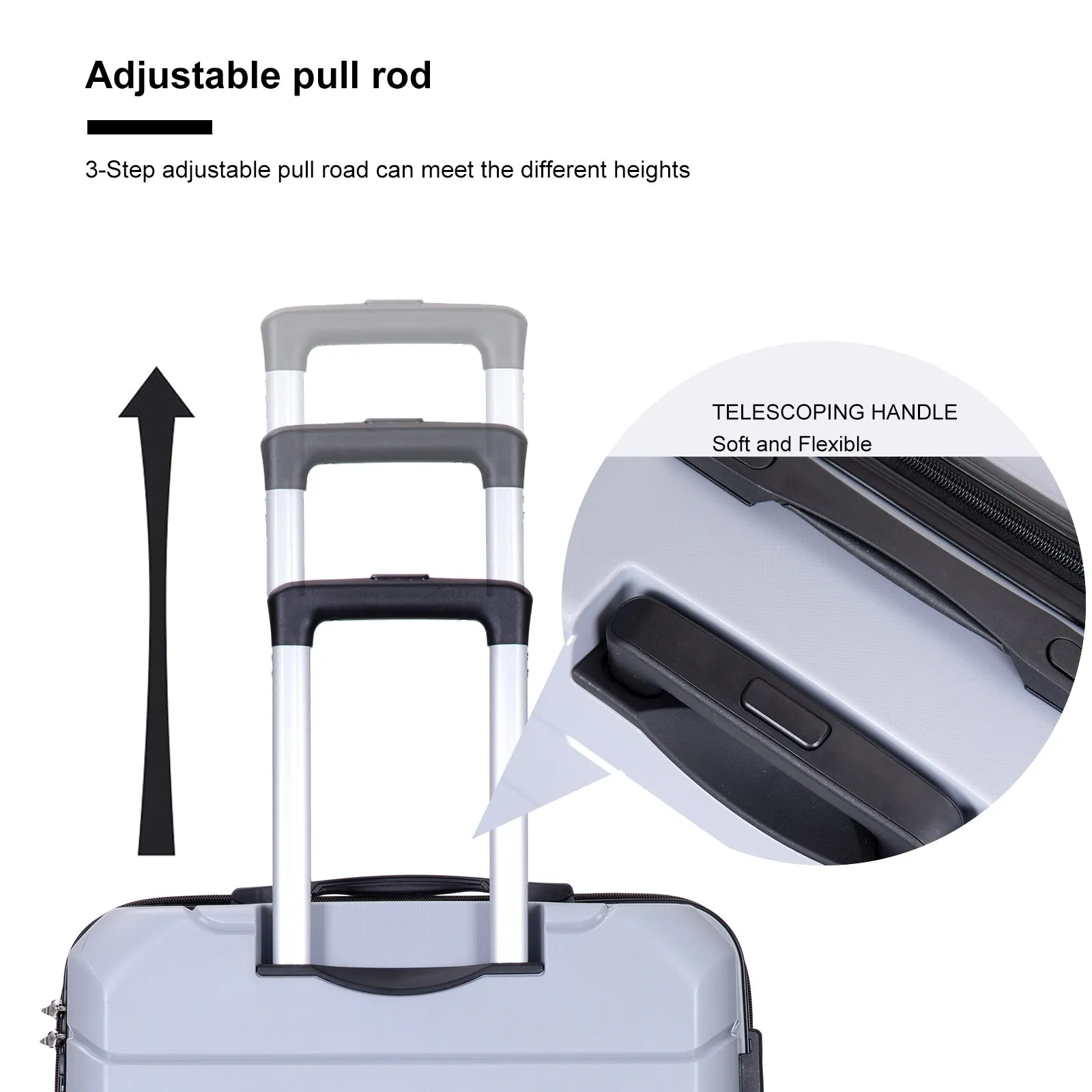Hardshell Suitcase Spinner Wheels PP Luggage Sets Lightweight Suitcase with TSA Lock,3-Piece Set (20/24/28)