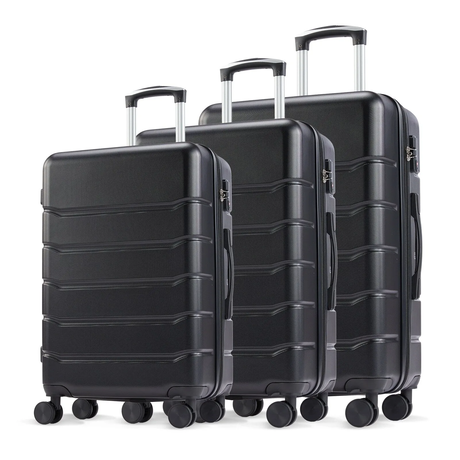 Hardsided Expand Suitcase Set with Rotating Wheels and TSA Lock