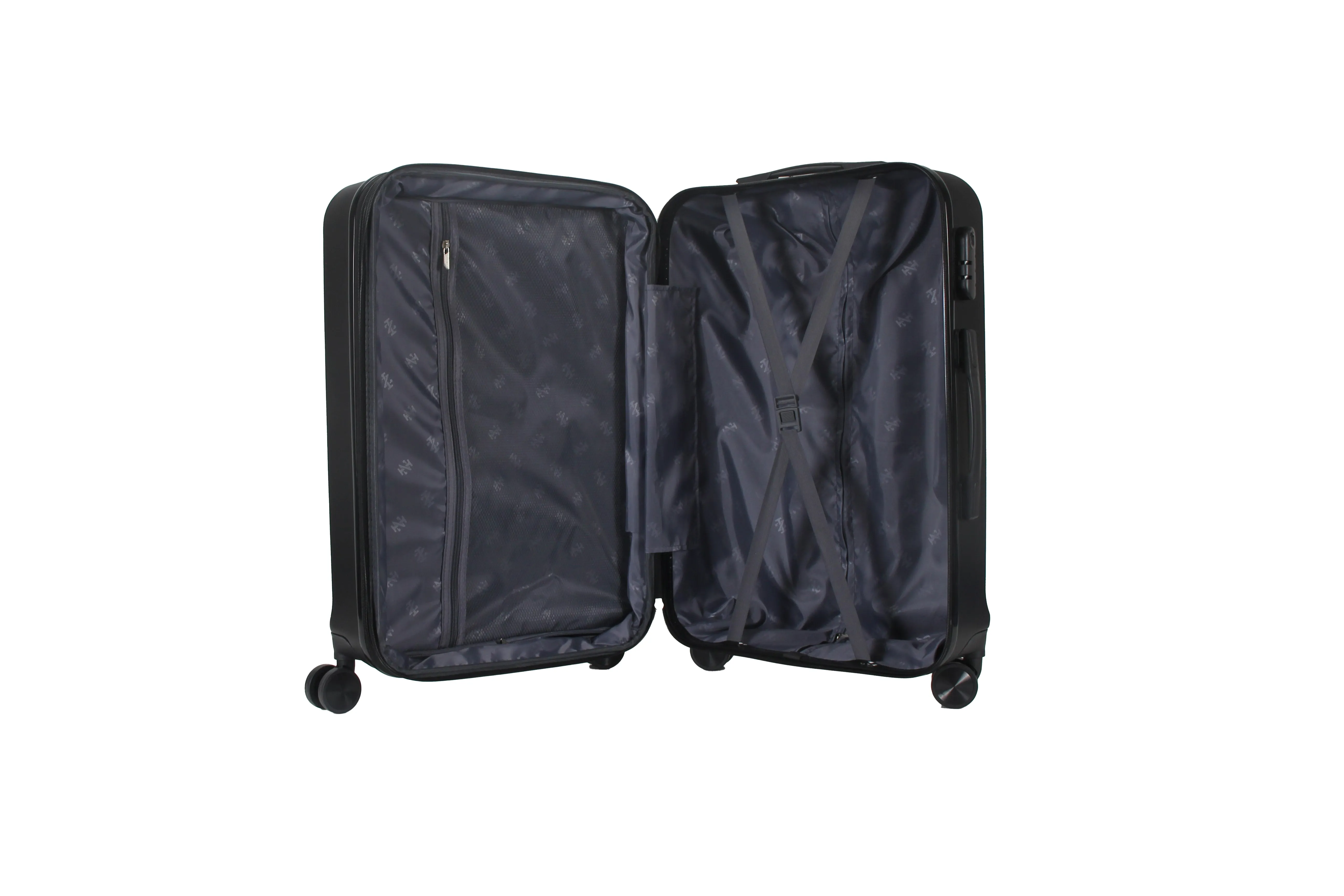 IZOD Zane Large 28" Expandable ABS Hardside Lightweight 360 Dual Spinning Wheels Combo Lock Large 28" Luggage - Black