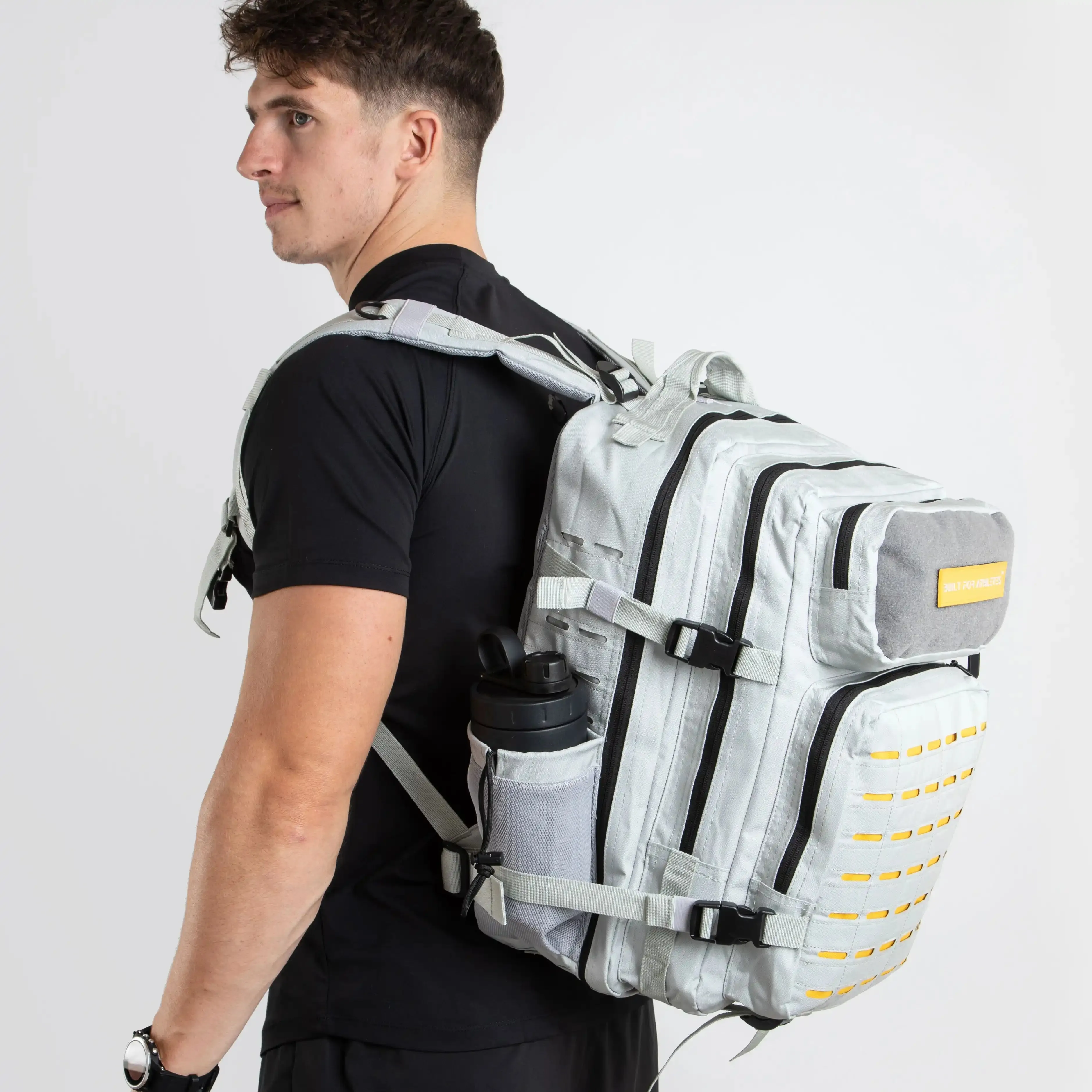 Large Grey & Yellow 45L Gym Backpack