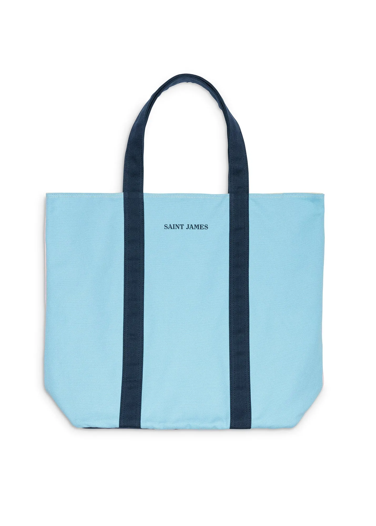LE TOTE REVERSIBLE - Reversible Tote Bag | 100% Cotton (LIGHT BLUE / PALE PINK)