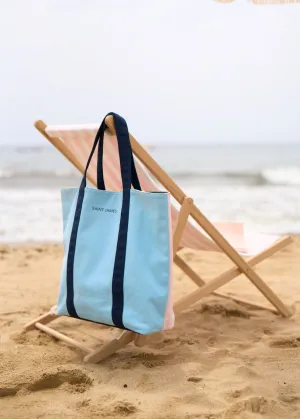 LE TOTE REVERSIBLE - Reversible Tote Bag | 100% Cotton (LIGHT BLUE / PALE PINK)