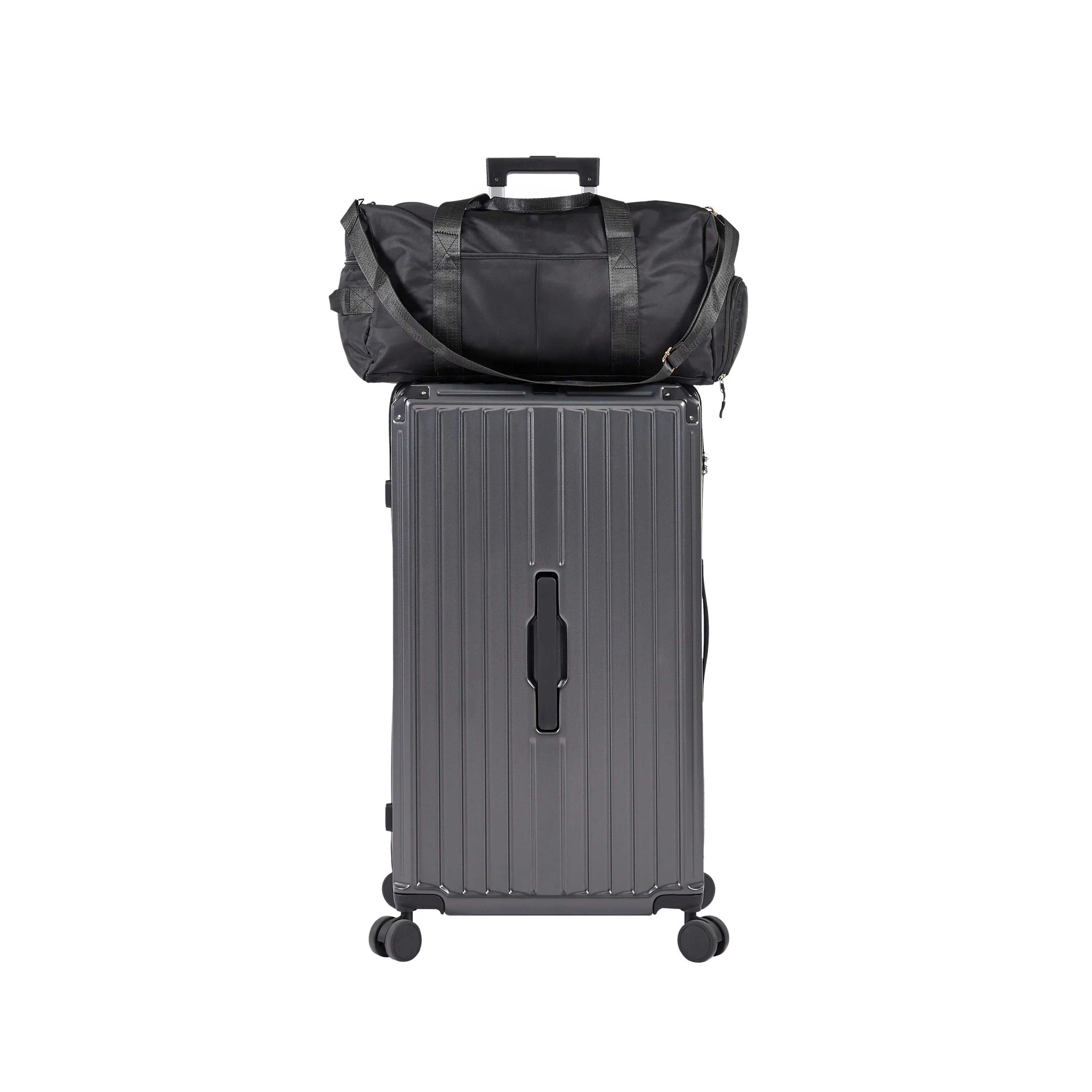 Luggage Set 4 Pcs (20"/24"/29"/Travel Bag) PC ABS Luggage with Cup Holder, 360° Silent Spinner Wheels, TSA Lock