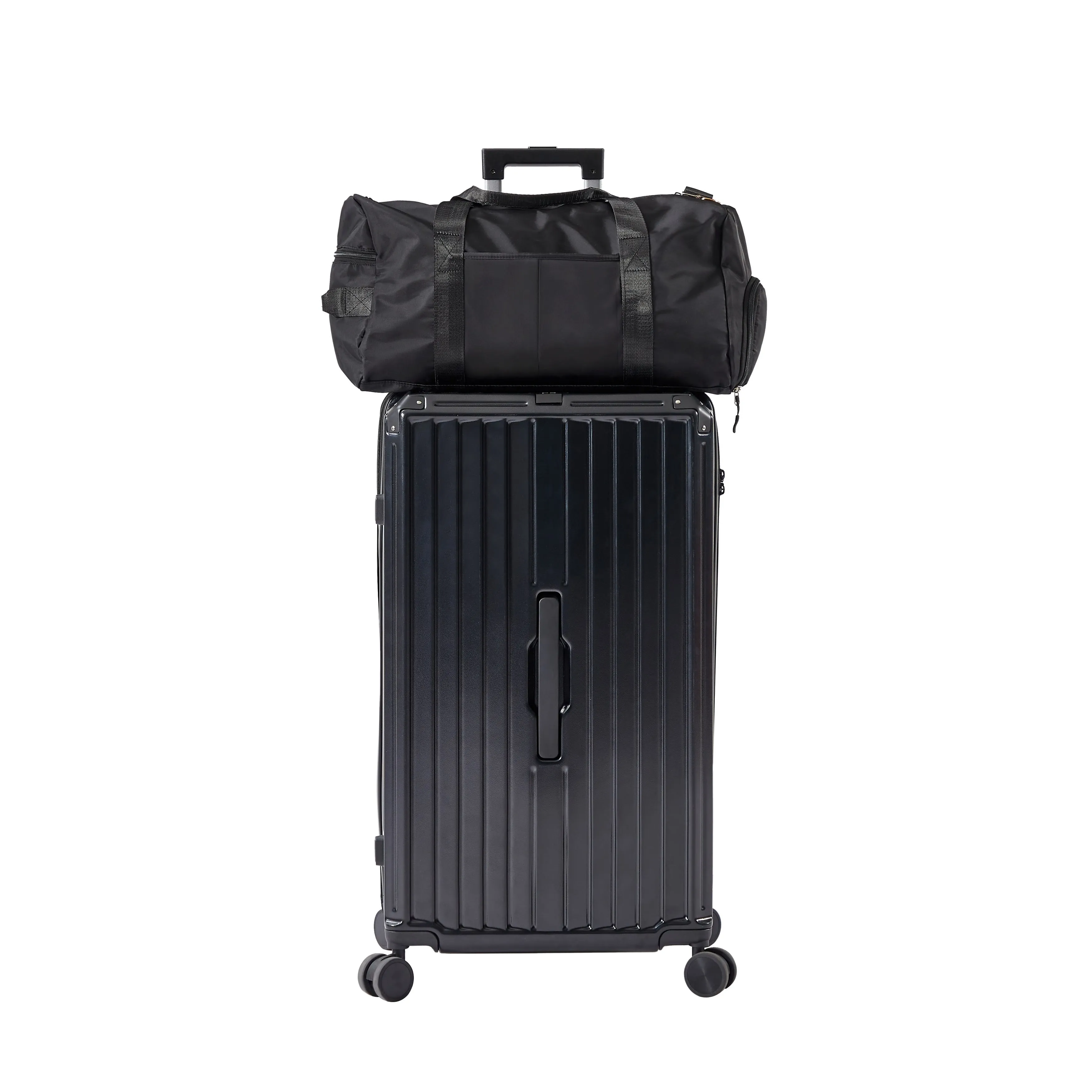 Luggage Set 4 Pcs (20"/24"/29"/Travel Bag) PC ABS Luggage with Cup Holder, 360° Silent Spinner Wheels, TSA Lock