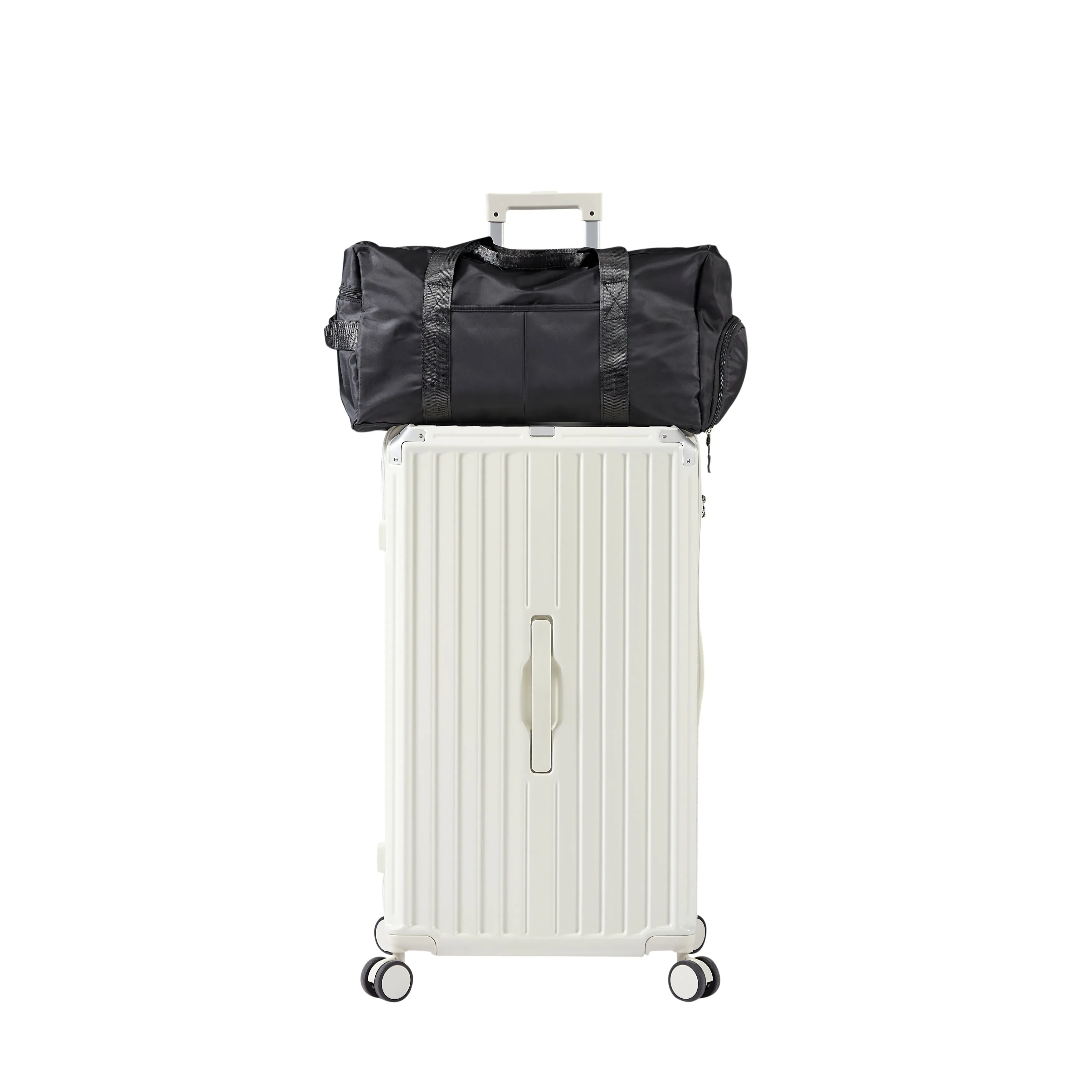 Luggage Set 4 Pcs (20"/24"/29"/Travel Bag) PC ABS Luggage with Cup Holder, 360° Silent Spinner Wheels, TSA Lock