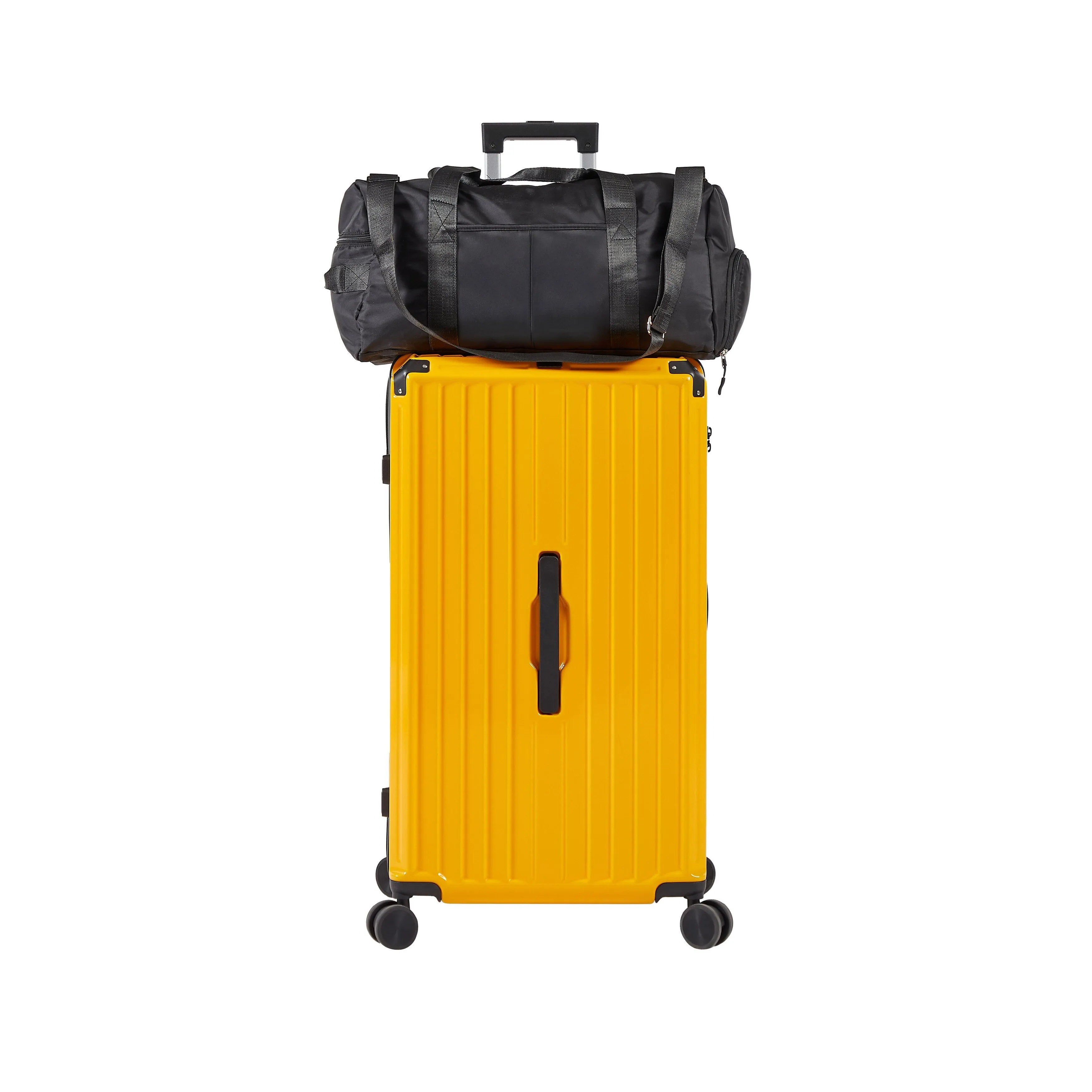 Luggage Set 4 Pcs (20"/24"/29"/Travel Bag) PC ABS Luggage with Cup Holder, 360° Silent Spinner Wheels, TSA Lock