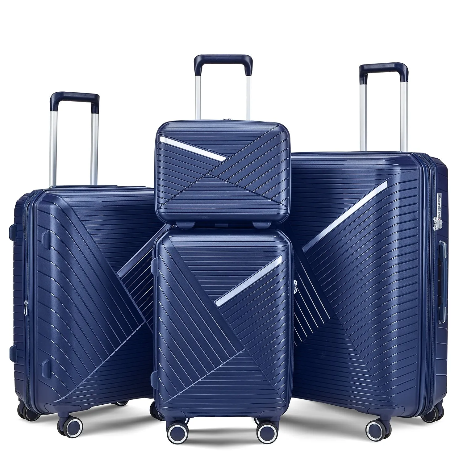 Luggage Sets 4 Piece(14/20/24/28), Expandable Suitcase with Double Spinner Wheels TSA Lock PP Material
