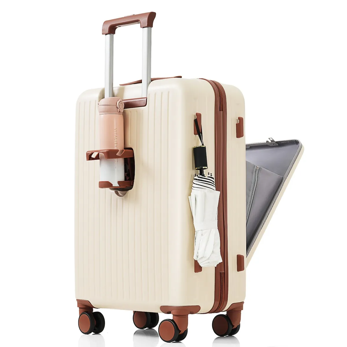 Merax Front Opening 20-Inch Carry-On Luggage with Expandable Travel Bag Set