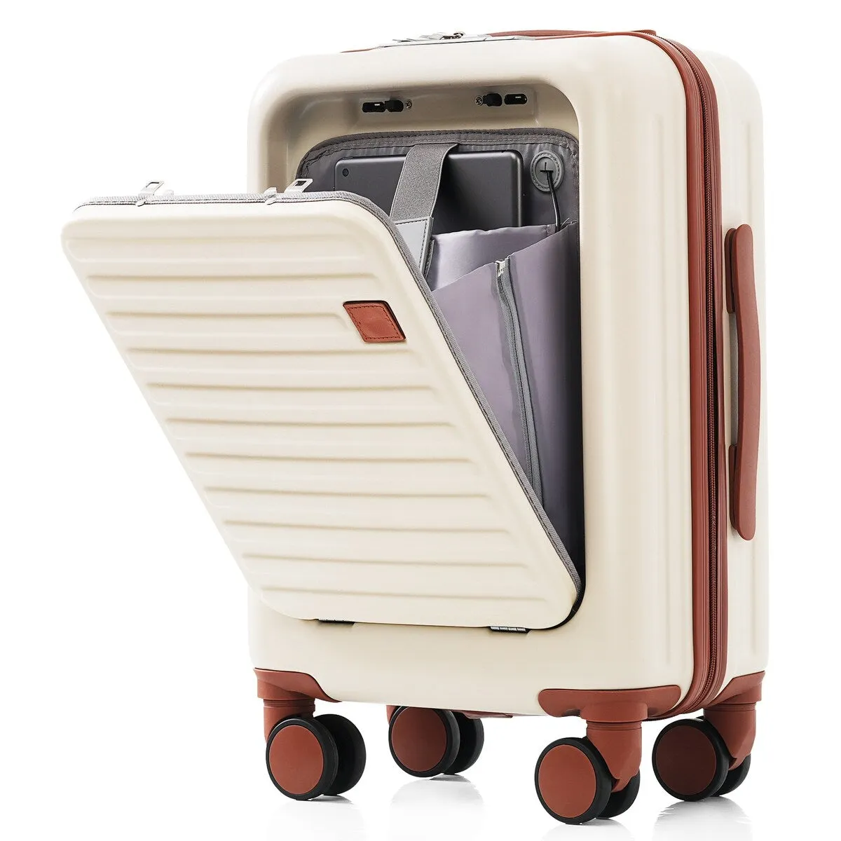 Merax Front Opening 20-Inch Carry-On Luggage with Expandable Travel Bag Set