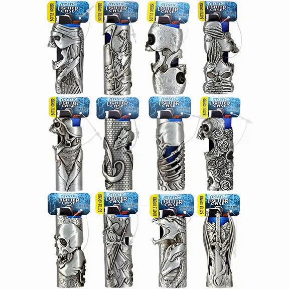 Metal Mystic Lighter Case with Bottle Opener - 12 Pieces Per Retail Ready Display 24943