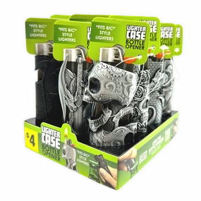 Metal Mystic Lighter Case with Bottle Opener Assortment - 12 Pieces Per Retail Ready Display 40314
