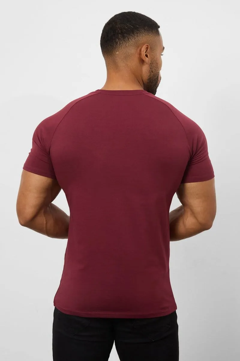 Premium Athletic Fit T-shirt In Burgundy