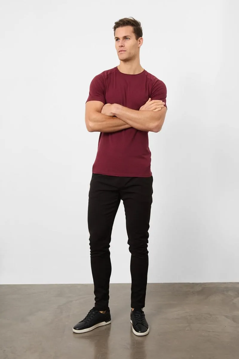Premium Athletic Fit T-shirt In Burgundy