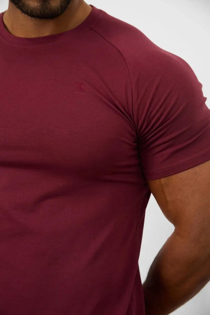 Premium Athletic Fit T-shirt In Burgundy