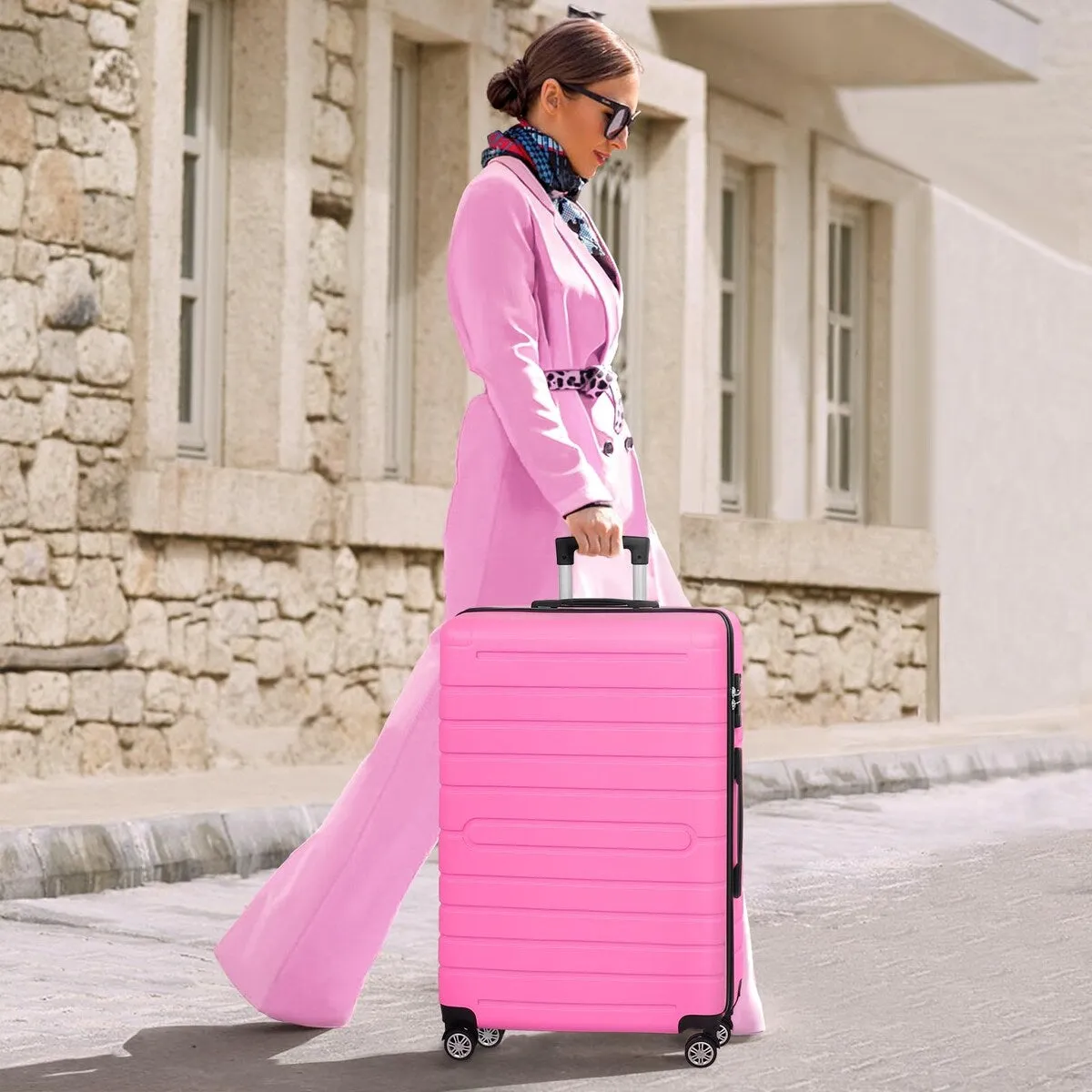 SUGIFT 3 Piece Luggage Sets Hard Shell Luggage Sets with Spinner Wheels TSA Lock, 20in/24in/28in