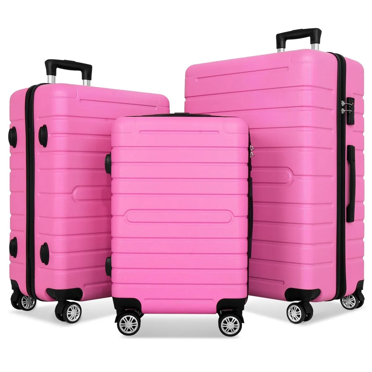 SUGIFT 3 Piece Luggage Sets Hard Shell Luggage Sets with Spinner Wheels TSA Lock, 20in/24in/28in