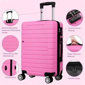 SUGIFT 3 Piece Luggage Sets Hard Shell Luggage Sets with Spinner Wheels TSA Lock, 20in/24in/28in