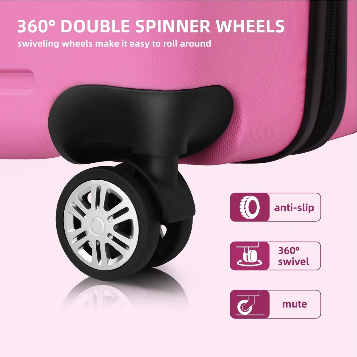 SUGIFT 3 Piece Luggage Sets Hard Shell Luggage Sets with Spinner Wheels TSA Lock, 20in/24in/28in