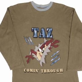VINTAGE LOONEY TUNES TAZ MARK AND SPENCER 3/4 SLEEVE TEE SHIRT 1999 SIZE XL
