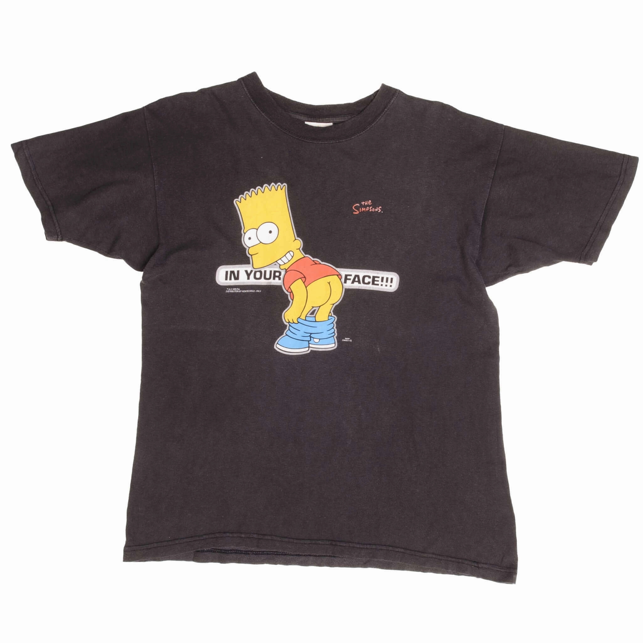 VINTAGE THE SIMPSONS BART IN YOUR FACE TEE SHIRT 1999 SIZE MEDIUM