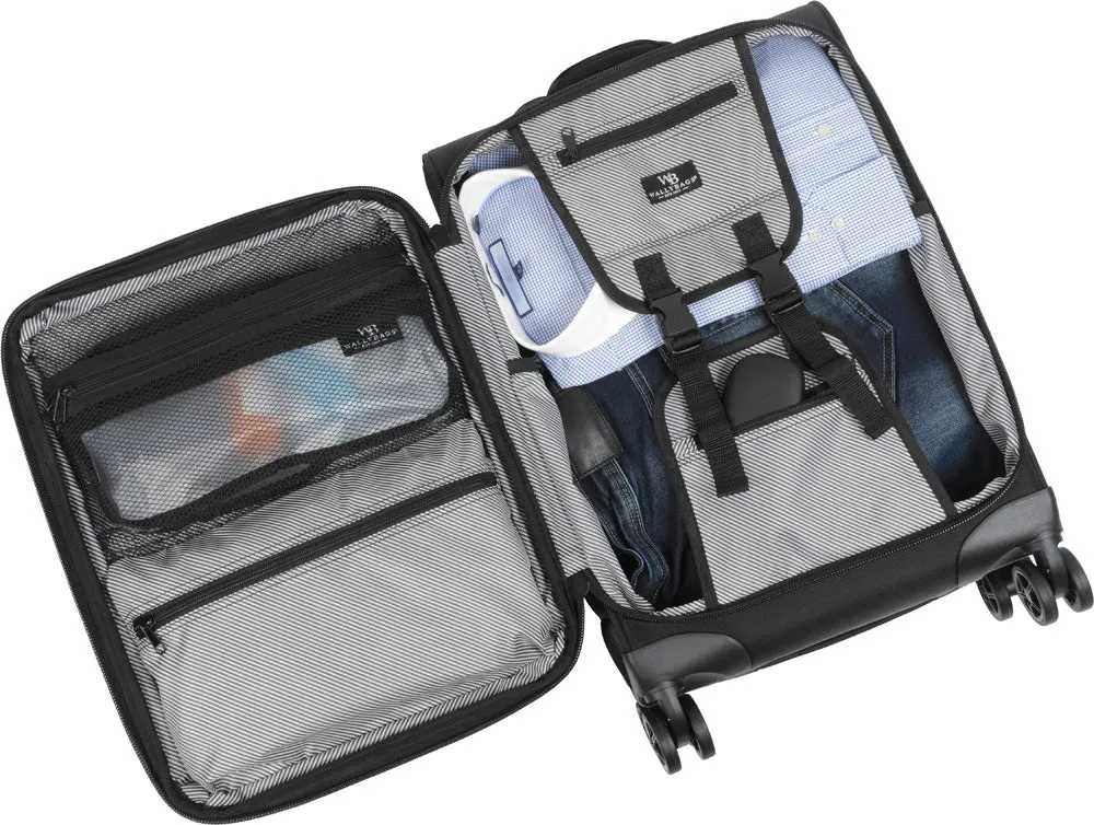 WallyBags Solutions 20 Expandable Spinner Carry-On with Padded Electronics Pockets